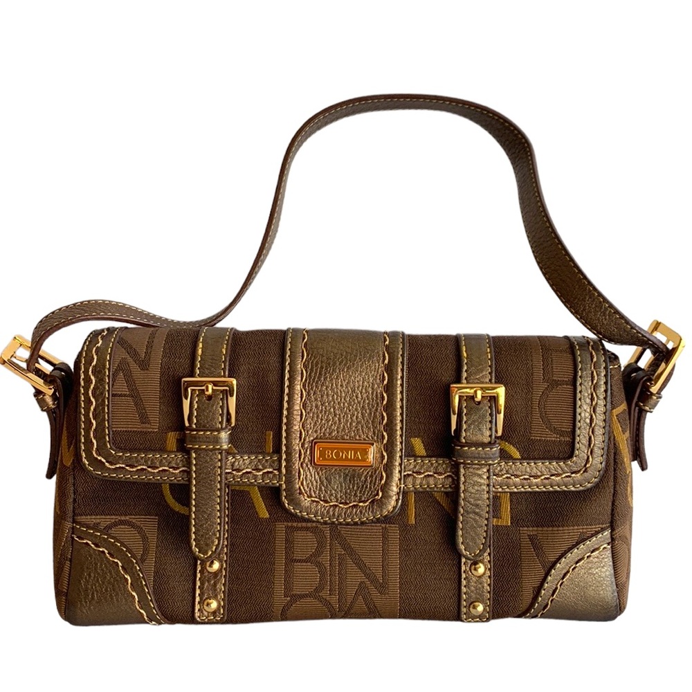 Bonia women hand bag brown and golden used in very good condition